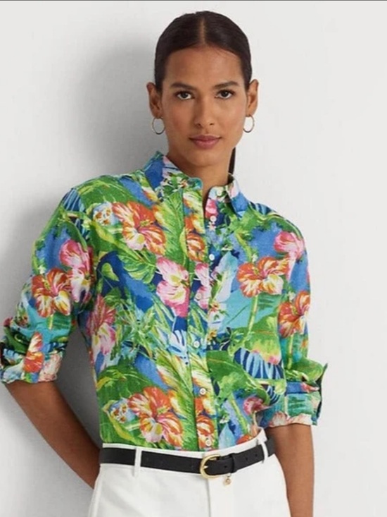 Tops - Ralph Lauren Karrie Floral Linen Shirt